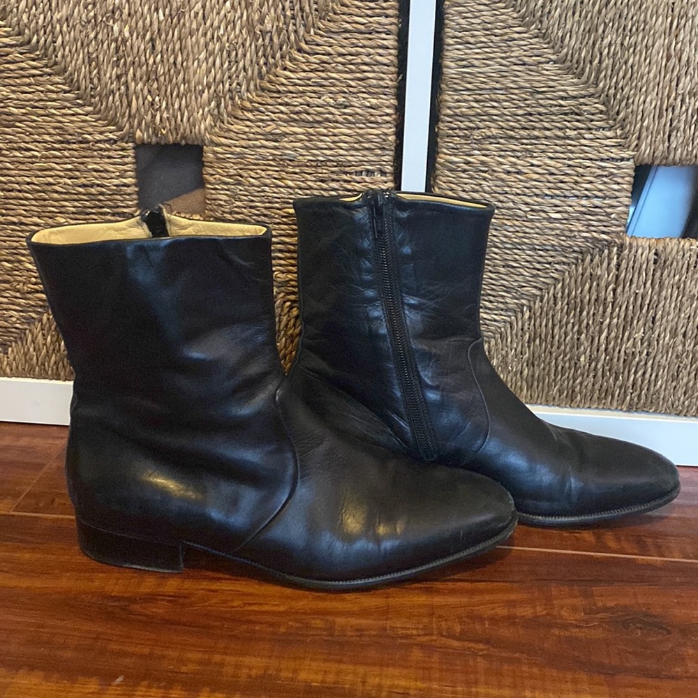 Moreschi Made in Italy Men’s Black Leather Dress Boot Size 7.5 - Picture 2 of 9